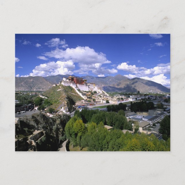 Potala Palace on mountain range from aher Postcard (Front)