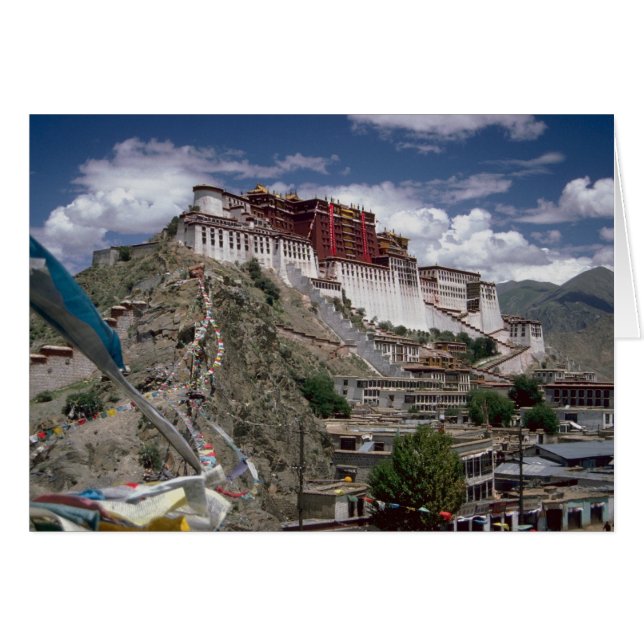 Potala with prayer flags, Tibet, China (Front Horizontal)