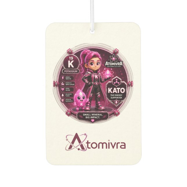 Potassium  ATOMIVRA Car Air Freshener (Front)