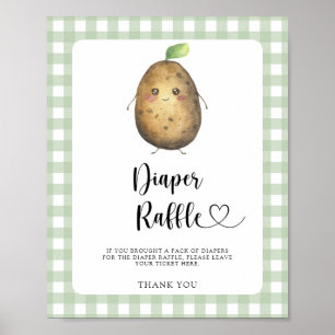 Potato baby shower - diaper raffle poster