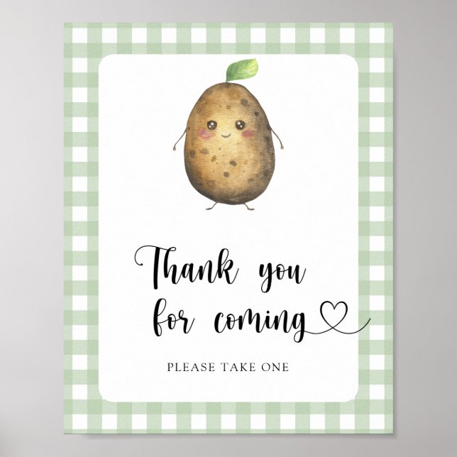 Potato baby shower - Thank you for coming Poster (Front)