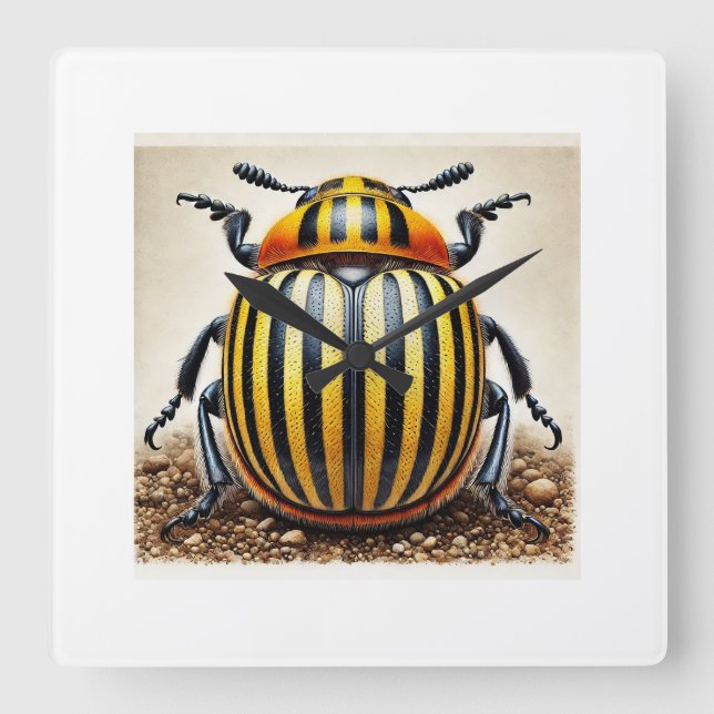 Potato beetle Leptinotarsa decemlineata 310824IREF Square Wall Clock (Front)