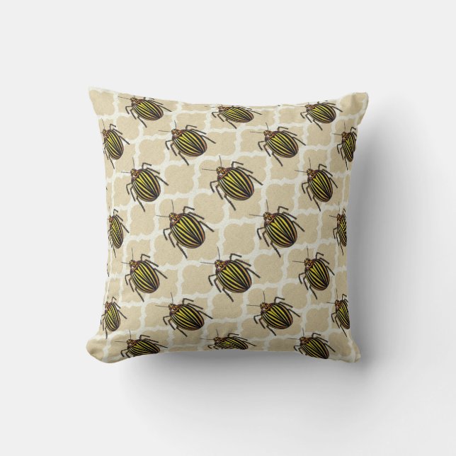 Potato Beetle Pattern Art Cushion (Front)
