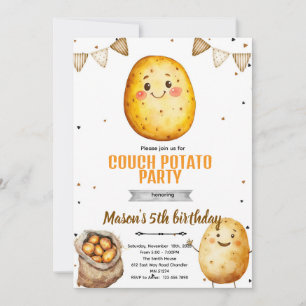 Potato birthday Theme party Invitation