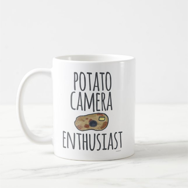Potato Camera Enthusiast Goofy Photography Humour Coffee Mug (Left)