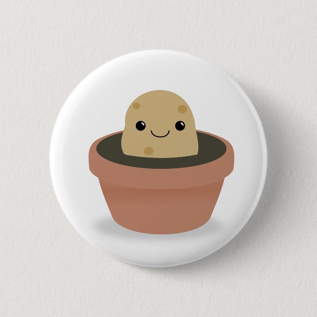 Potato Character 6 Cm Round Badge (Front)