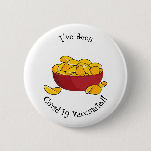 Potato chip cartoon illustration 6 cm round badge