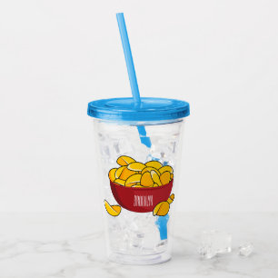 Potato chip cartoon illustration  acrylic tumbler