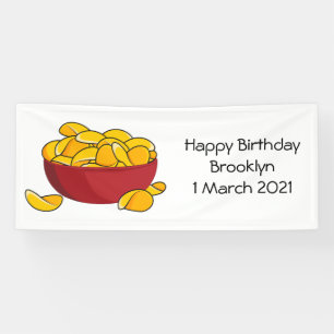 Potato chip cartoon illustration banner
