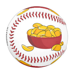 Potato chip cartoon illustration  baseball