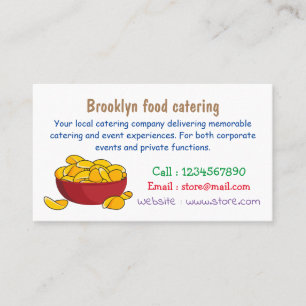 Potato chip cartoon illustration business card