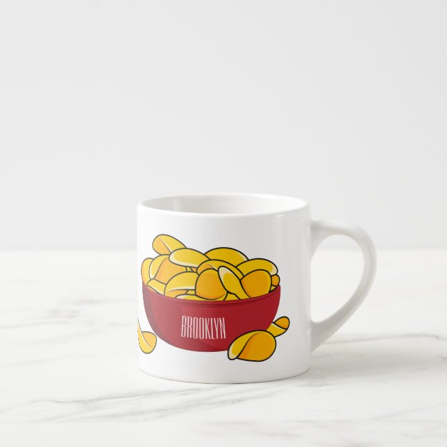 Potato chip cartoon illustration  espresso cup (Right)