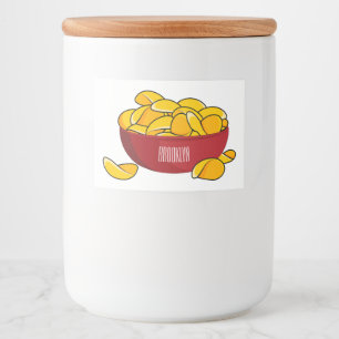 Potato chip cartoon illustration  food label