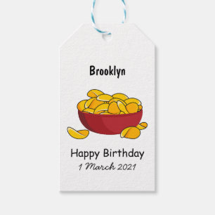Potato chip cartoon illustration gift tags