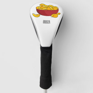 Potato chip cartoon illustration  golf head cover