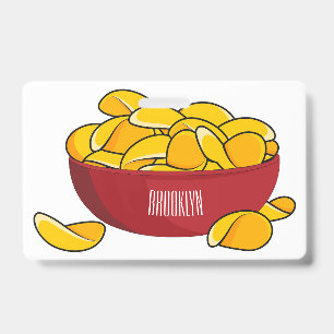 Potato chip cartoon illustration ID badge