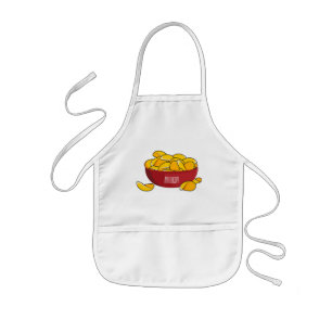 Potato chip cartoon illustration  kids apron