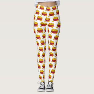 Potato chip cartoon illustration  leggings