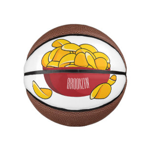 Potato chip cartoon illustration  mini basketball