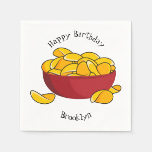 Potato chip cartoon illustration napkin