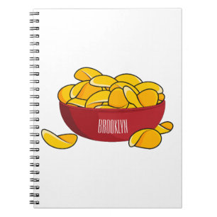 Potato chip cartoon illustration notebook