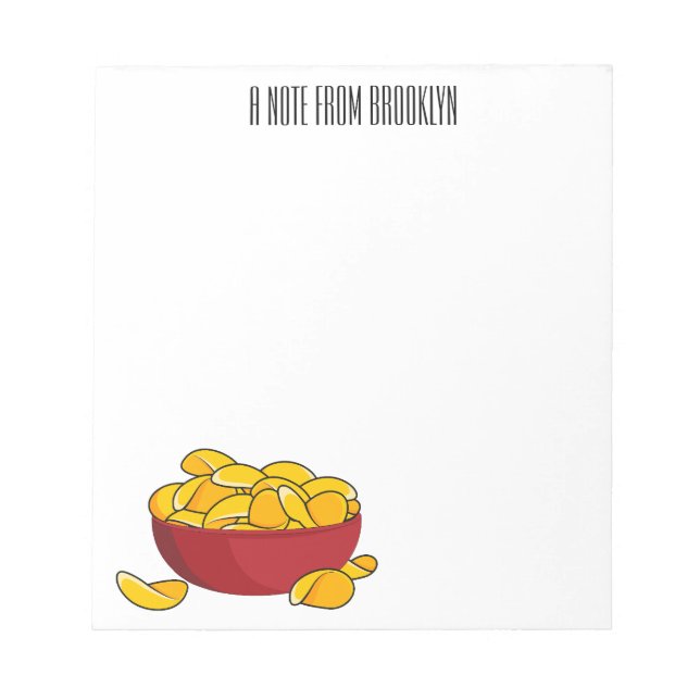 Potato chip cartoon illustration  notepad (Front)