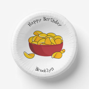 Potato chip cartoon illustration paper plate