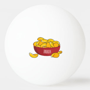 Potato chip cartoon illustration  ping pong ball