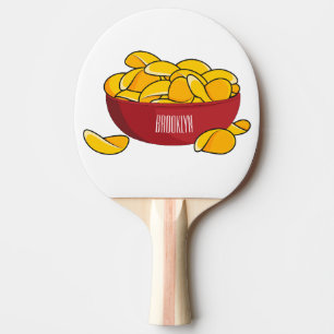 Potato chip cartoon illustration  ping pong paddle