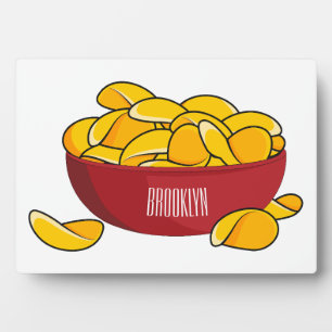 Potato chip cartoon illustration  plaque