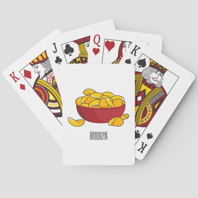 Potato chip cartoon illustration  playing cards (Back)