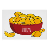 Potato chip cartoon illustration
