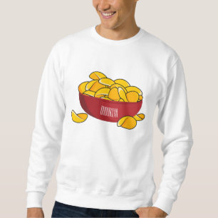 Potato chip cartoon illustration  sweatshirt