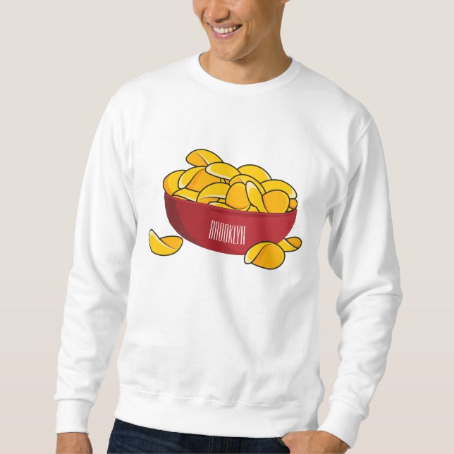 Potato chip cartoon illustration  sweatshirt (Front)