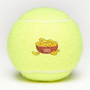 Potato chip cartoon illustration  tennis balls