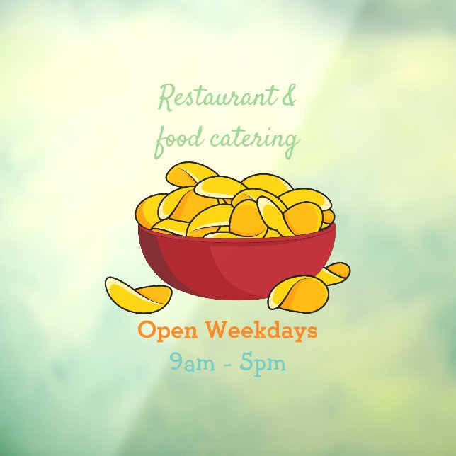 Potato chip cartoon illustration window cling (Sheet 3)