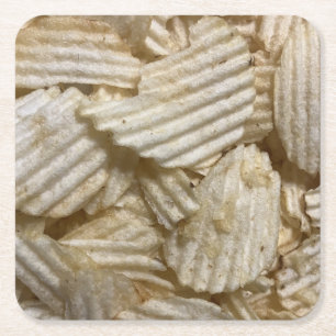 Potato Chips Square Paper Coaster