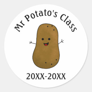 Potato Class Date Classic Round Sticker