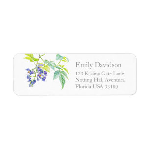Potato creeper purple floral wedding reply labels