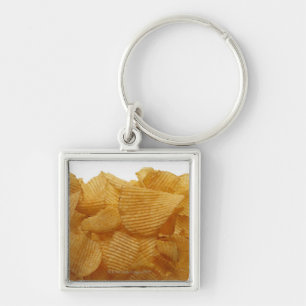 Potato crisps on white background, DFF image Key Ring