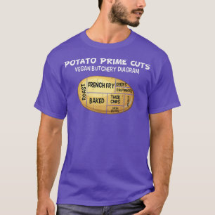 Potato Cuts Funny Vegan Lover Butcher T-Shirt