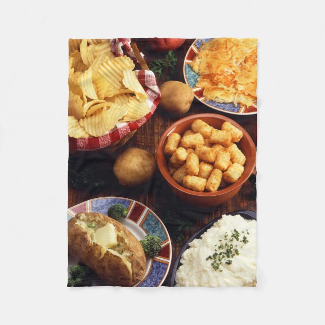 Potato Foods Fleece Blanket (Front)