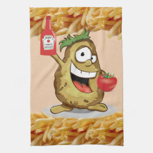 Potato, French Fries, Ketchup, Kitchen Hand Towel