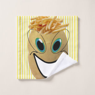 Potato French Fries Stripe Bathroom Towel Sets