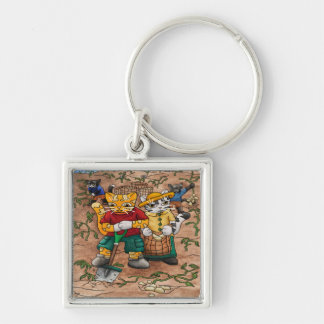 Potato Harvest Cats Key Ring