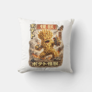 Potato Kaiju – Retro Japanese Monster Poster Cushion