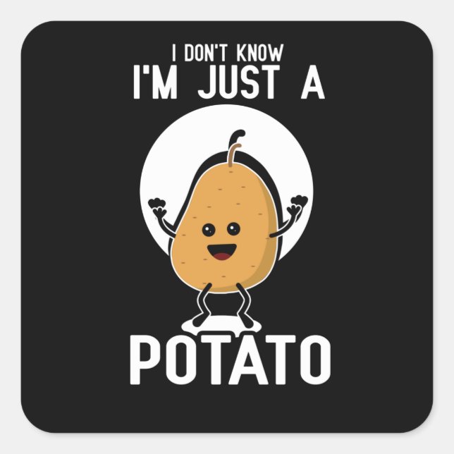 Potato Lover, Addict , french fries Square Sticker (Front)