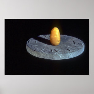 Potato on ancient sundial poster