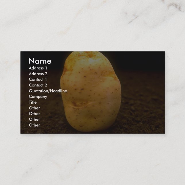 Potato on dirt business card (Front)