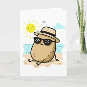 Potato On The Beach Summer Vibes Card